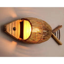 Modern Minimalist Fixture Bedside Decorative Hollow Idyllic Kitchen Wood Single Head Wall Lamp